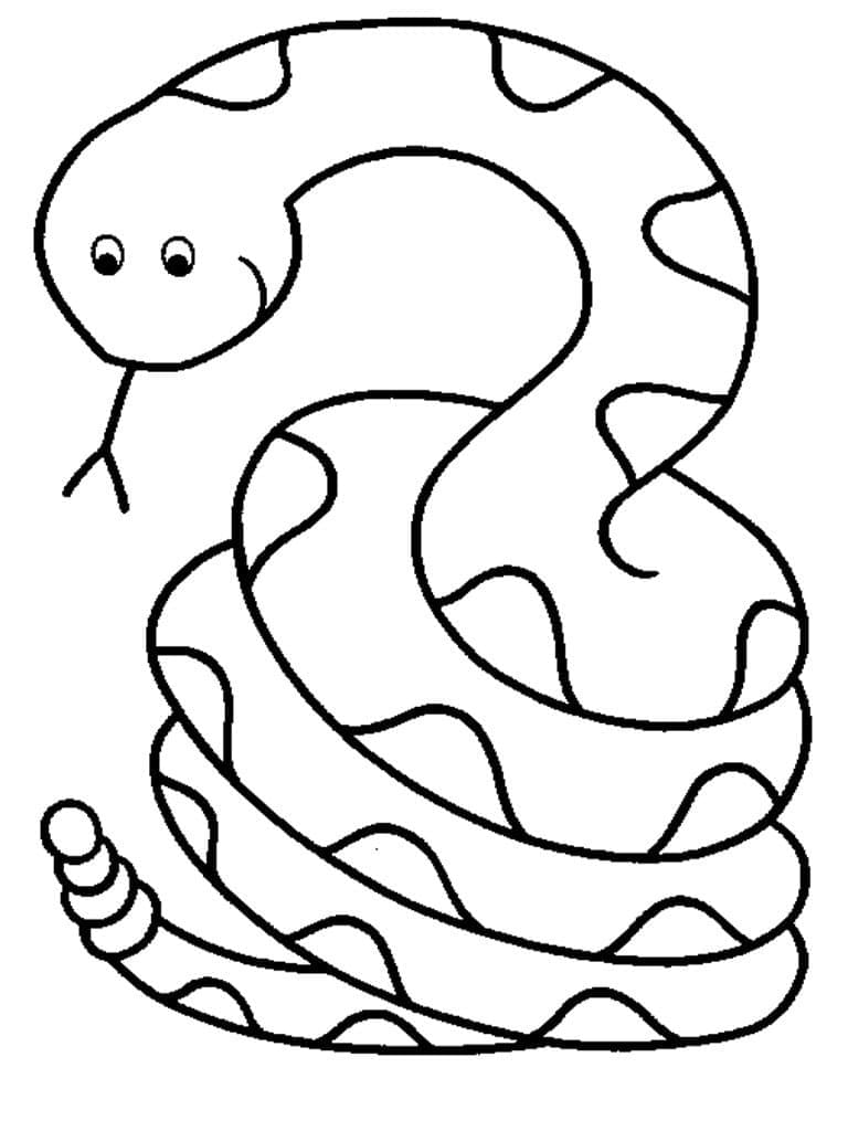 Erittäin yksinkertainen käärme Värityskuva