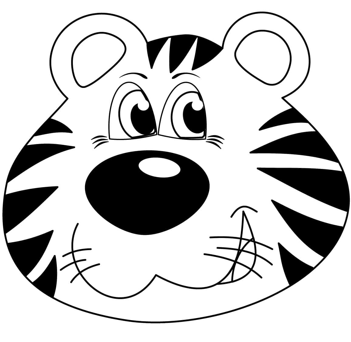 Hauska Tiikerin kasvot Värityskuva