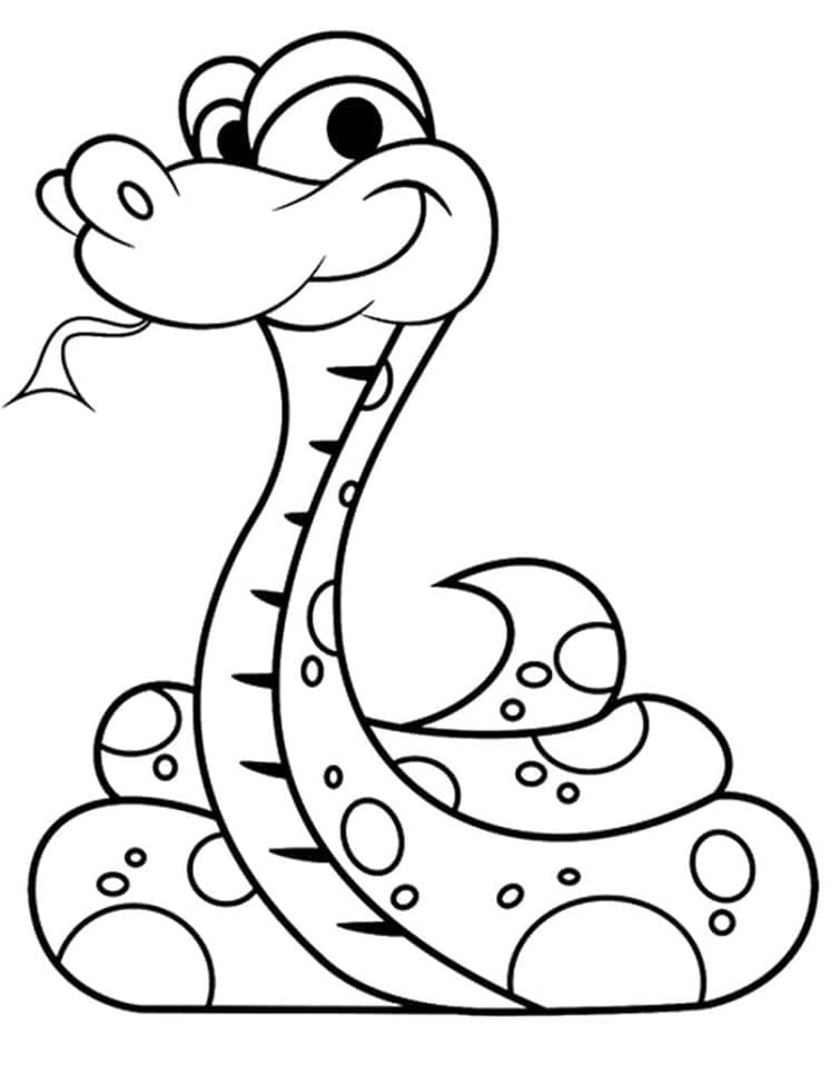 Hymyilevä käärme Värityskuva