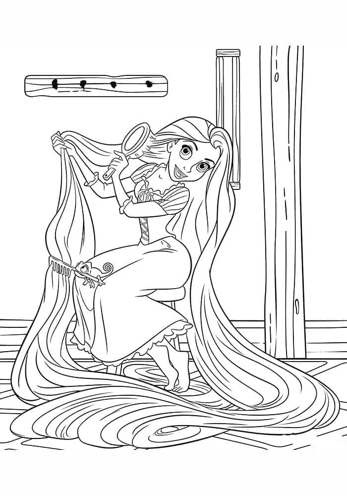 Ilmainen tulostettava Princess Rapunzel Värityskuva