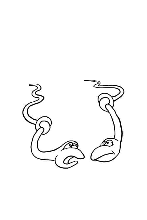 Kaksi käärmettä Värityskuva