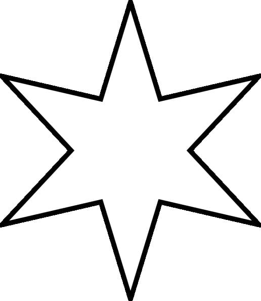 Kuusisakarainen tähti Värityskuva