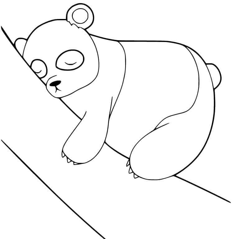 Nukkuva Panda Värityskuva