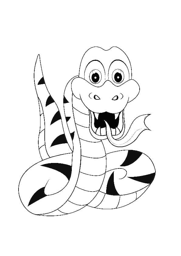 Onnellinen käärme Värityskuva