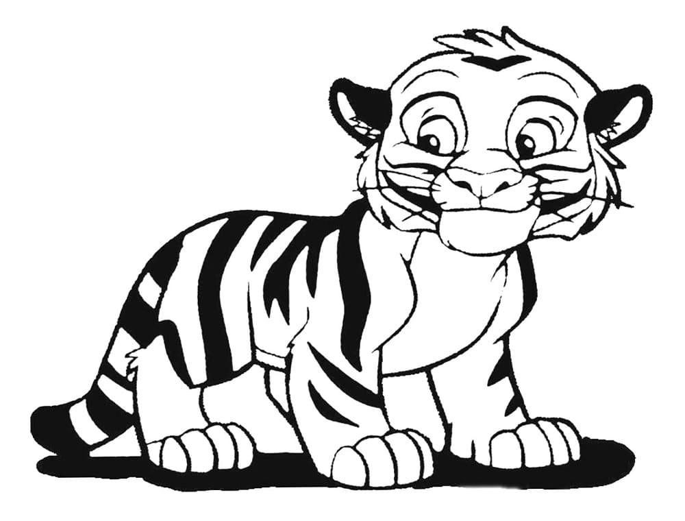 Onnellinen Vauva Tiikeri Värityskuva