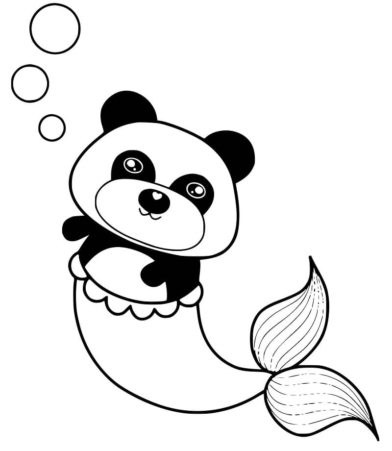 Panda Merenneito Värityskuva