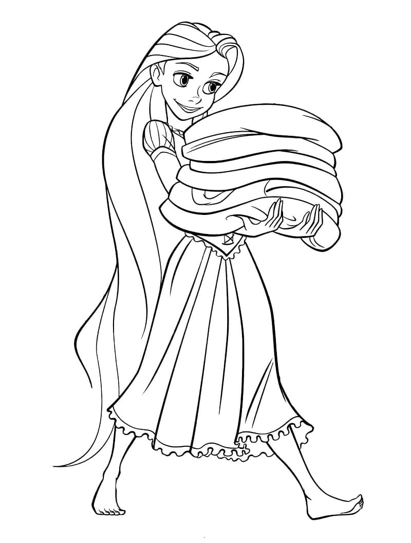 Princess Rapunzel tulostettava Värityskuva