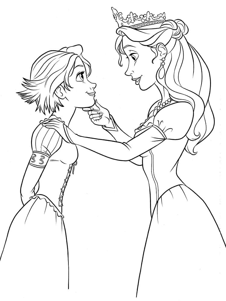 Prinsessa Rapunzel ja kuningatar Arianna Värityskuva