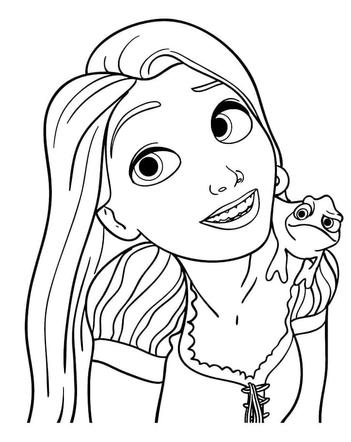 Prinsessa Rapunzel Tangledista Värityskuva