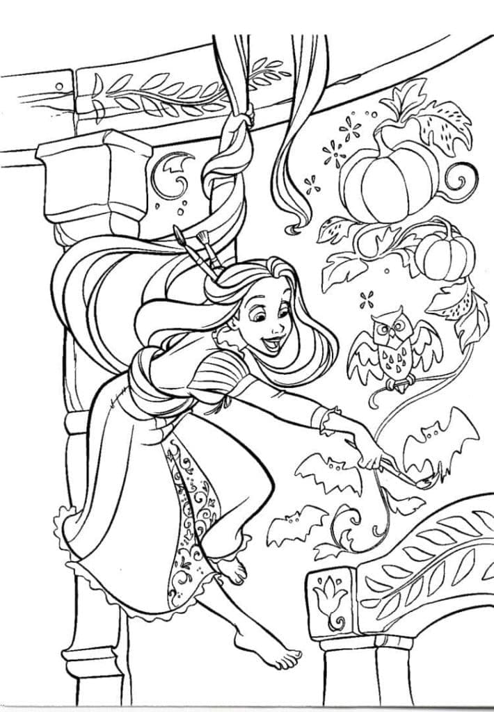 Rapunzel Tangledista Värityskuva