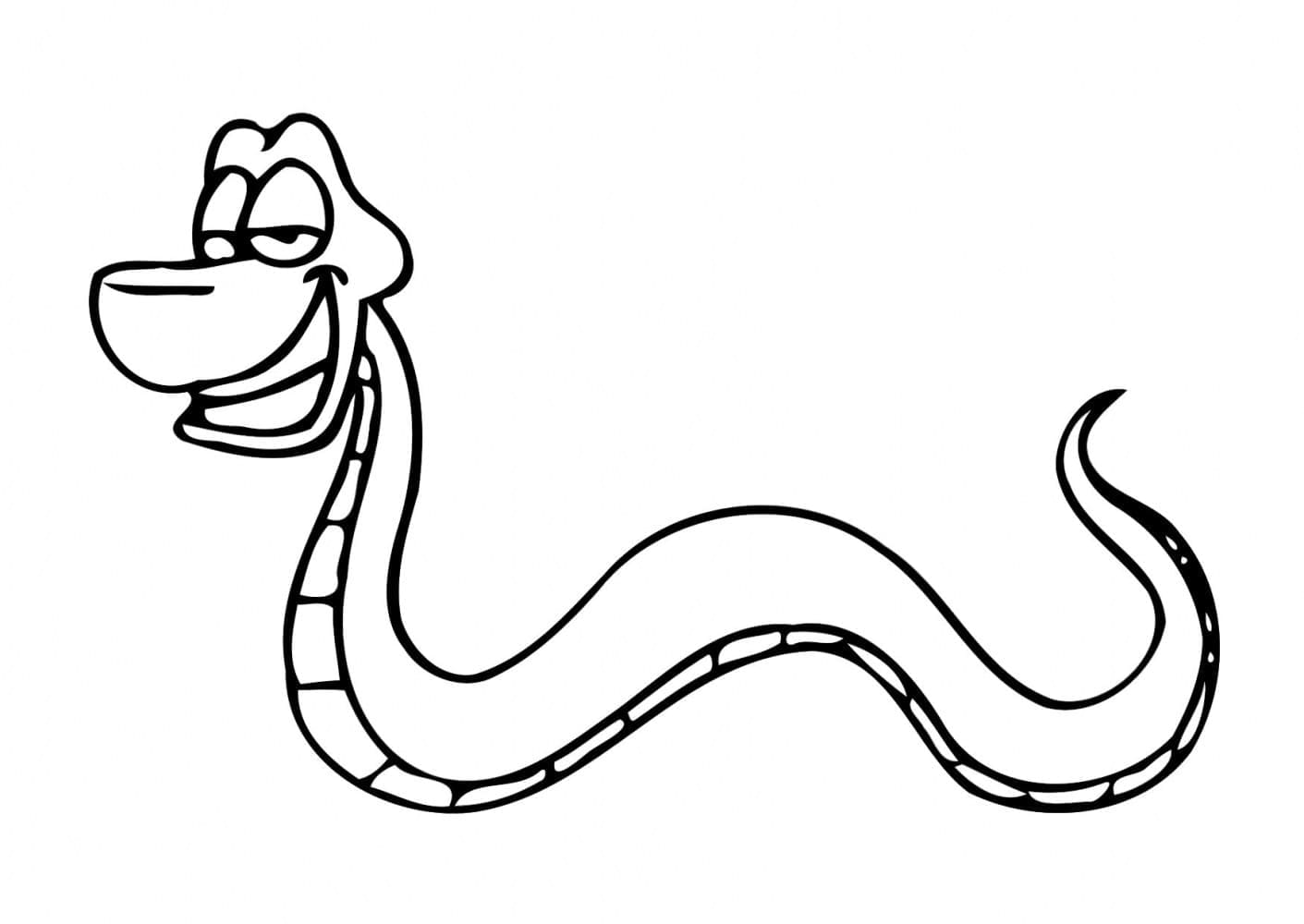 Sarjakuva käärme Värityskuva