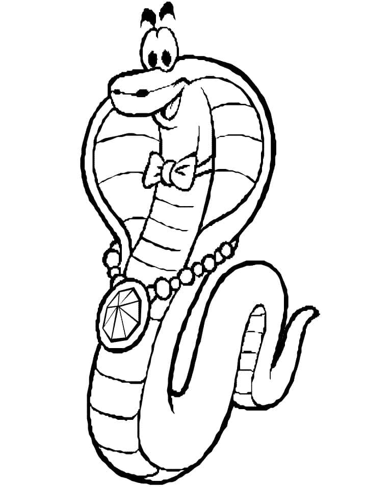 Sarjakuva kobra Värityskuva