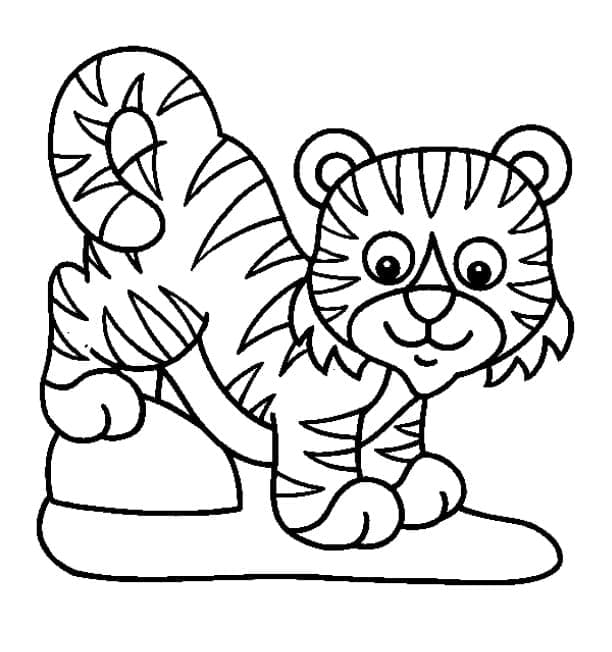 Söpö Vauva Tiikeri Värityskuva