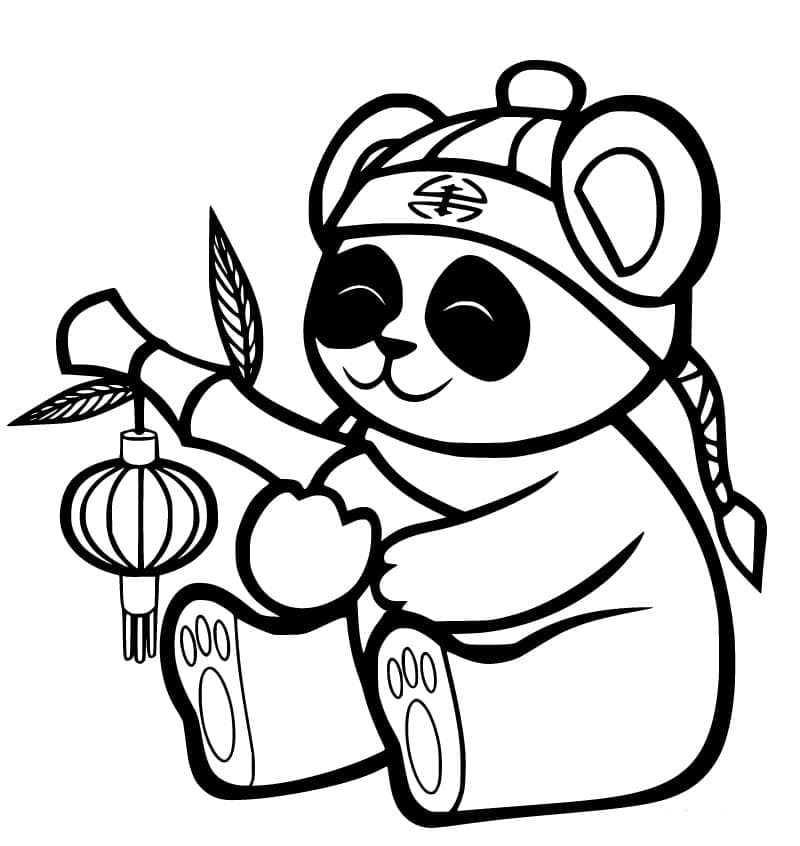 Suloinen Pikku Panda Värityskuva