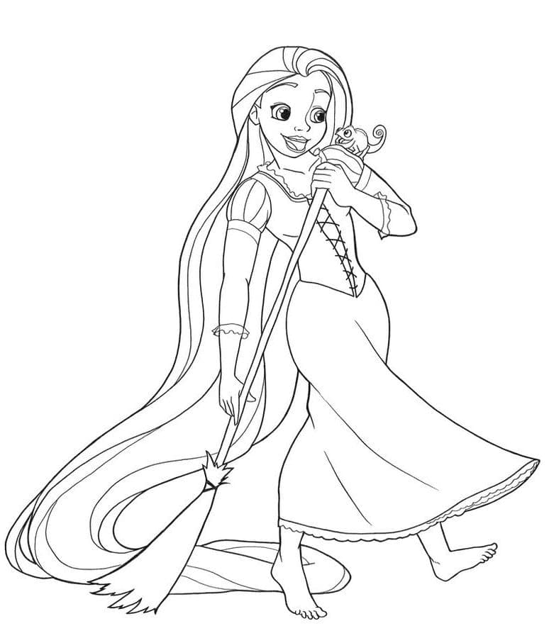 Suloinen Princess Rapunzel Tulostettava Värityskuva