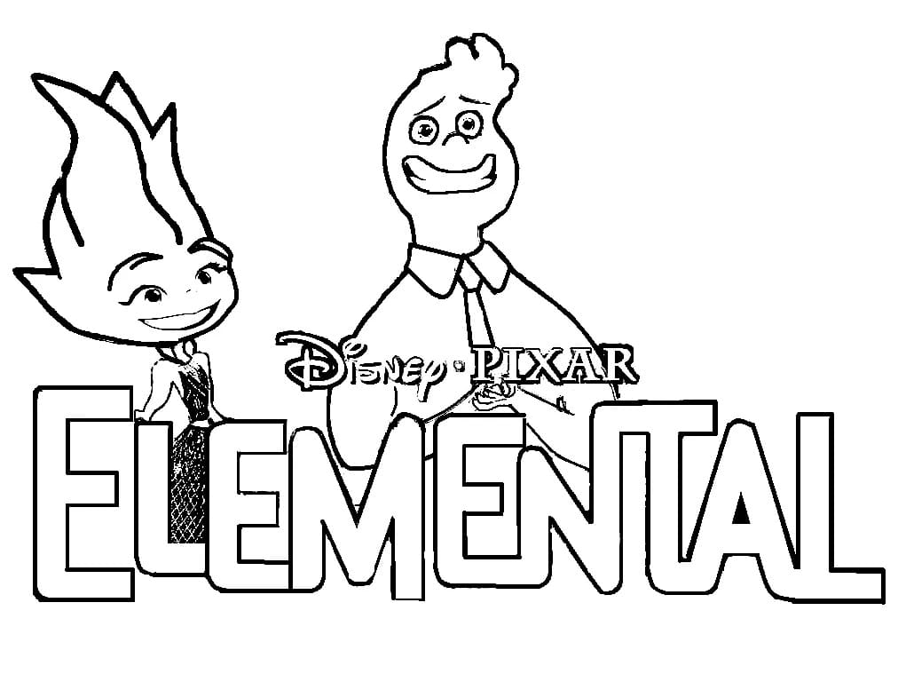 Tulostettava Disney Pixar Elemental Värityskuva
