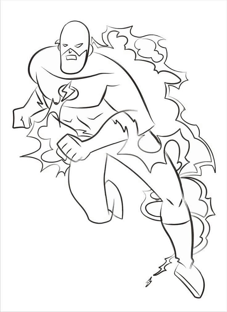 Tulostettava Superhero Flash Värityskuva