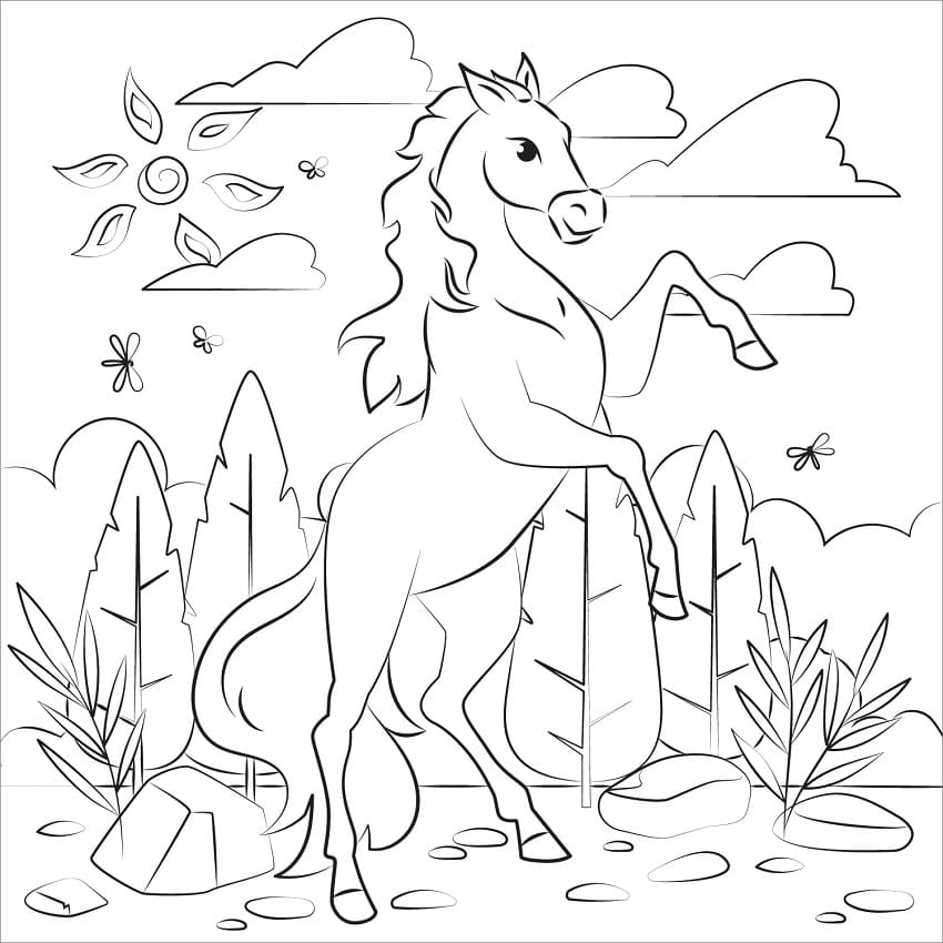Amazing Horse coloring page Värityskuva