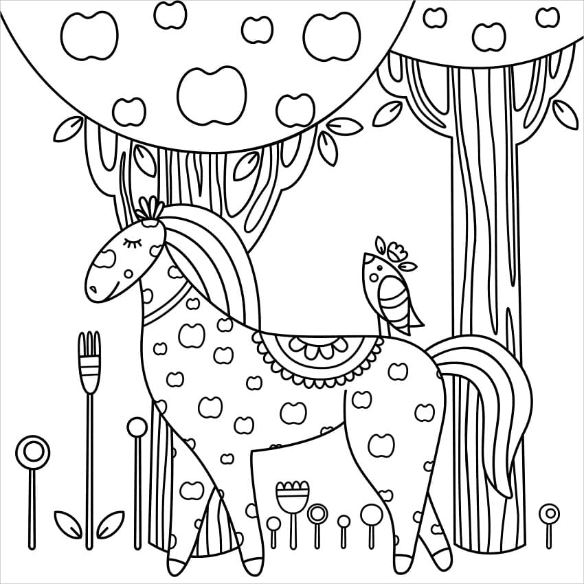 Awesome Horse coloring page Värityskuva