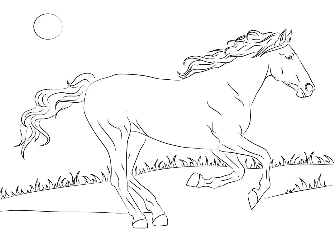 Beautiful Mustang Horse coloring page Värityskuva