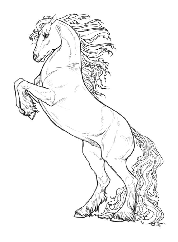 Cool Horse coloring page Värityskuva