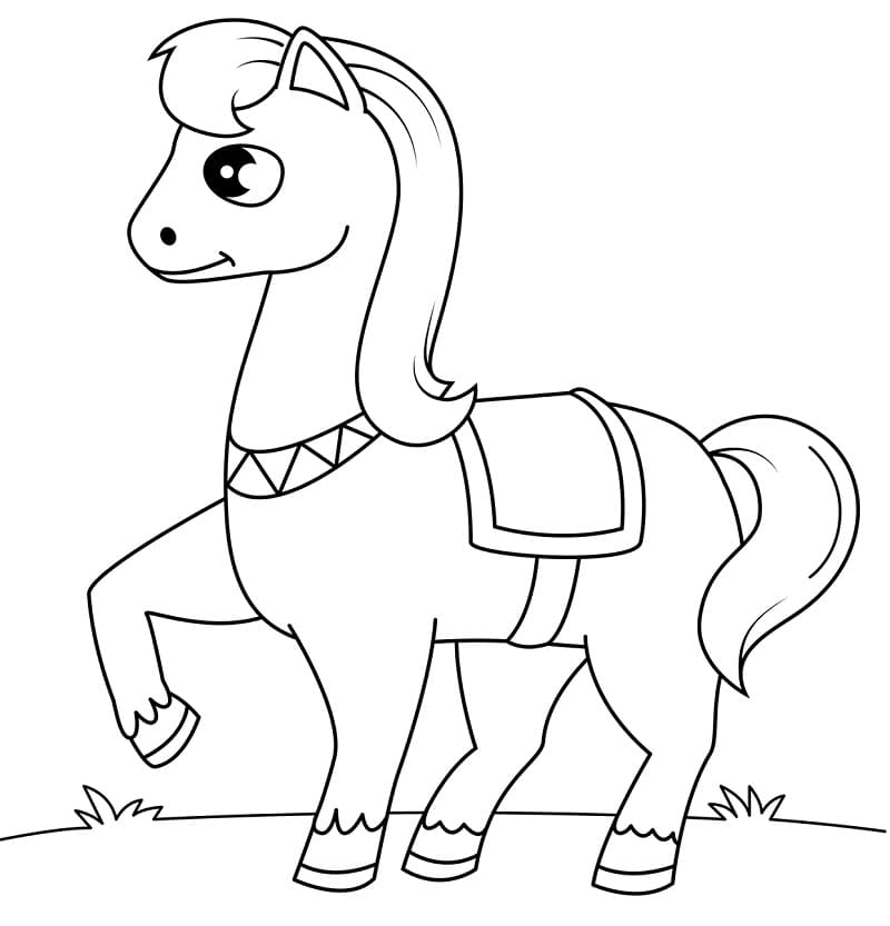 Cute Horse Printable coloring page Värityskuva