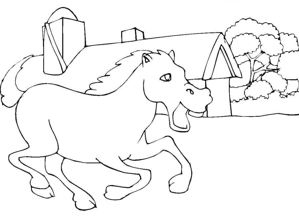 Horse Running Fast coloring page Värityskuva