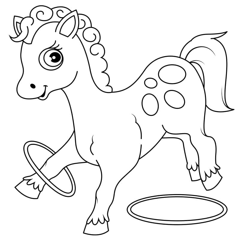 Horse with Rings coloring page Värityskuva