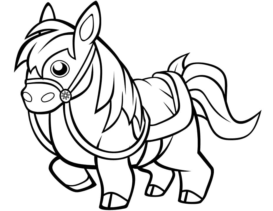 Little Funny Horse coloring page Värityskuva