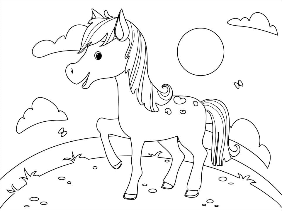 Little Horse coloring page Värityskuva