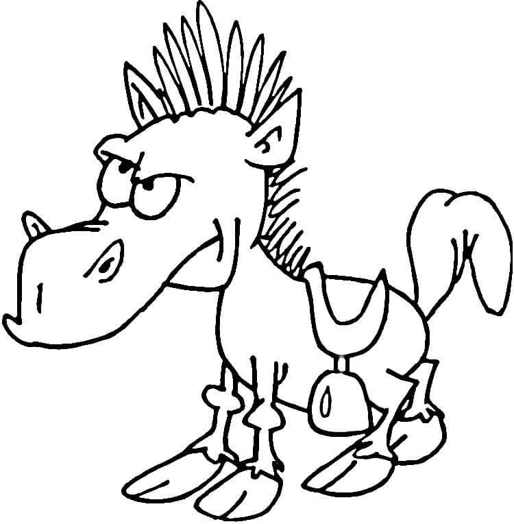 Mohawk Horse coloring page Värityskuva