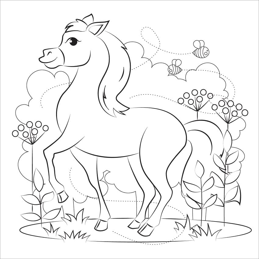 Pretty Horse coloring page Värityskuva
