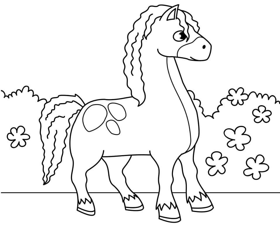 Printable Cute Horse coloring page Värityskuva