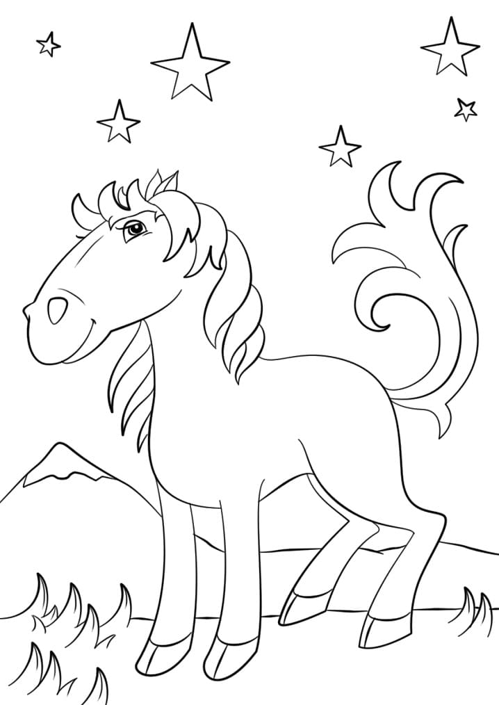Printable Pretty Horse coloring page Värityskuva