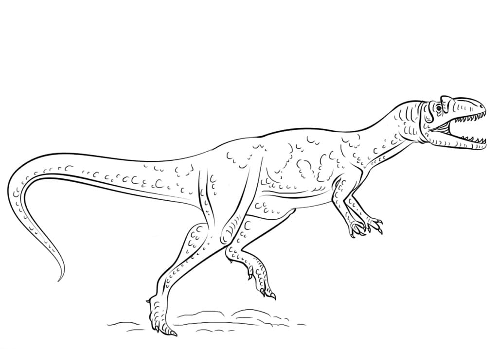 Allosaurus hyökkäykset Värityskuva