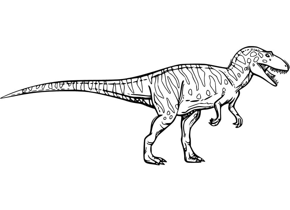 Allosaurus kävelyt Värityskuva