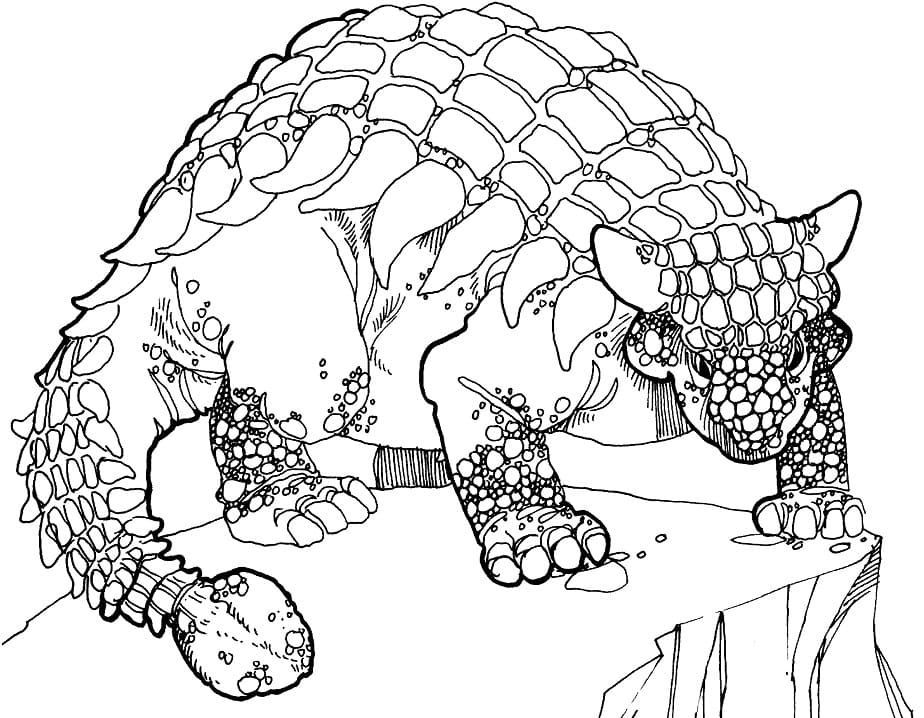 Ankylosaurus dinosaurus Värityskuva