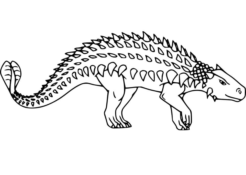 Ankylosaurus kävely Värityskuva