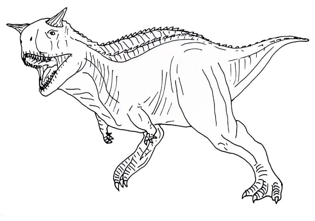 Carnotaurus juoksee Värityskuva