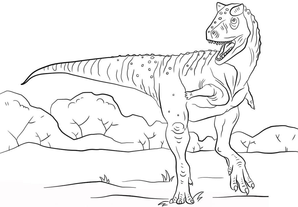 Dinosaurus Carnotaurus Värityskuva