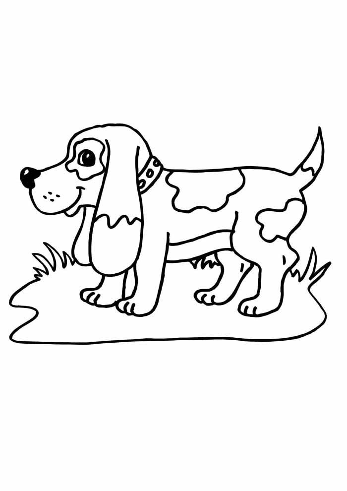 Hauska koiran piirustus Värityskuva