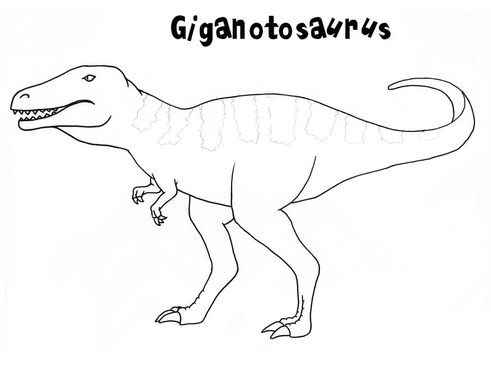 Helppo Giganotosaurus Värityskuva