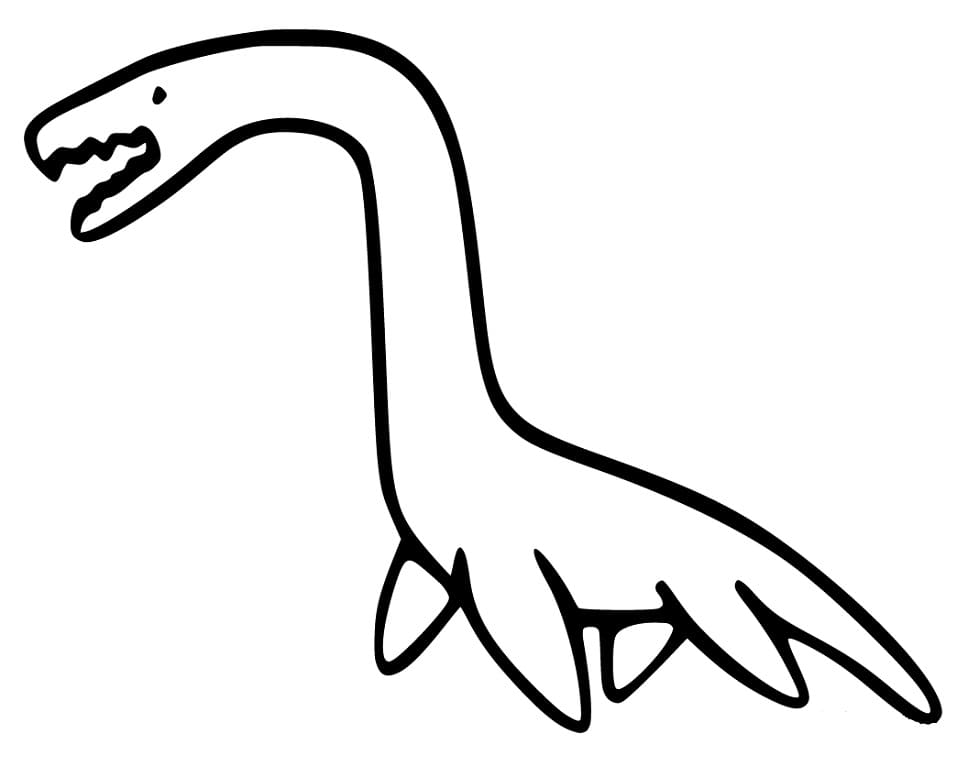 Helppo plesiosaurus Värityskuva