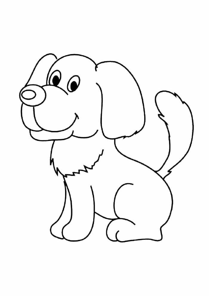 hymyilevän koiran piirustus Värityskuva