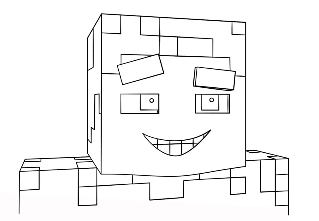 Minecraft Hymyilevä Värityskuva