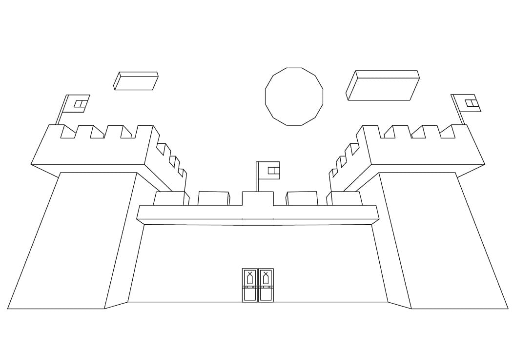 Minecraftin linna Värityskuva - Lataa, tulosta tai väritä verkossa  ilmaiseksi