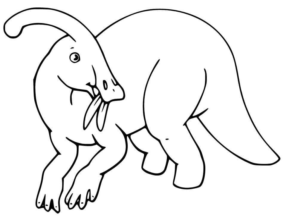 Parasaurolophus syö lehtiä Värityskuva