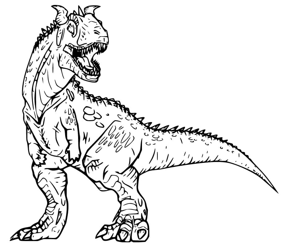 Pelottava Carnotaurus Värityskuva