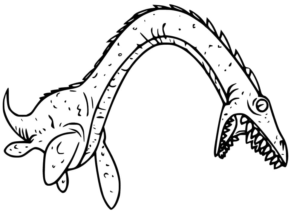 Pelottava plesiosaurus Värityskuva