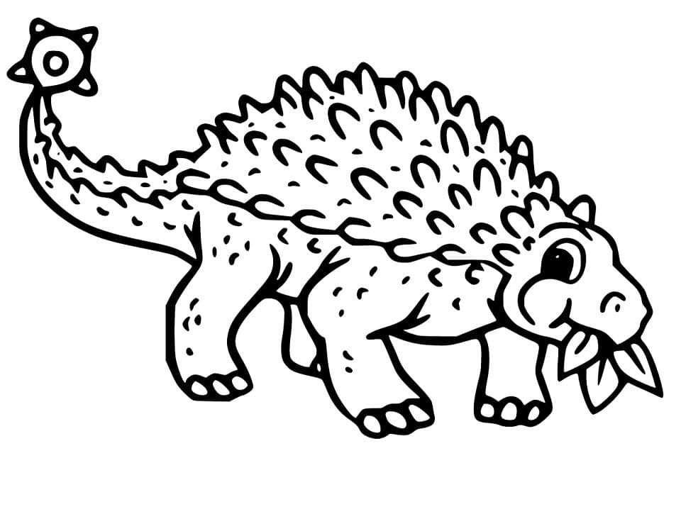 Pikku Ankylosaurus Värityskuva